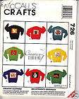McCalls Craft Pattern 726 Creative Clothing Sweatshirts