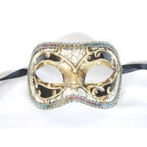    Black Colombina Kre Venetian Masquerade Mask