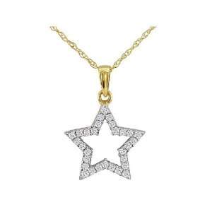  1/4ct Diamond Star Pendant set in Yellow Gold Jewelry