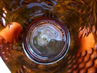   NEON LAVENDER GRAPE & CABLE THUMBPRINT CARNIVAL GLASS TUMBLER MINT CTB