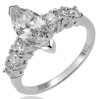   Cubic Zirconia 925 Sterling Silver Engagement Wedding Ring New  