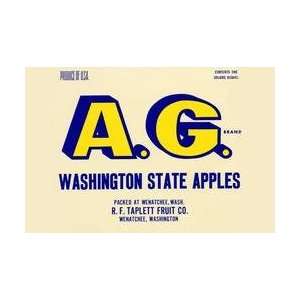  AG Brand Washington State Apples 12x18 Giclee on canvas 