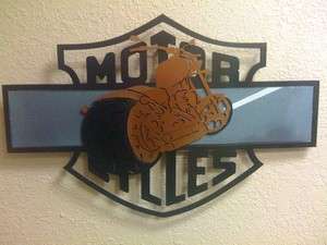 Motorcycle Chopper Custom Plasma Cut Metal Shop Art  