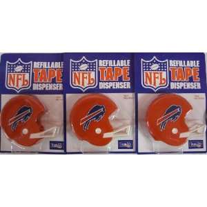  3 Pack Buffalo Bills NFL Tape Dispenser Helmets: Sports 