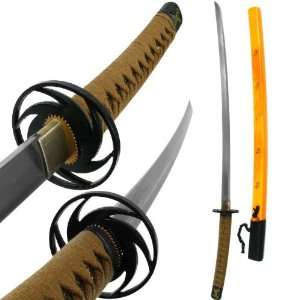   Quality Handmade Forged Steel Samurai Sword w/ Wood Dragon Scabbard