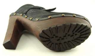 SAM EDELMAN FLAIR Black Stadded Womens Platform Shoes Mules Clogs 7.5 