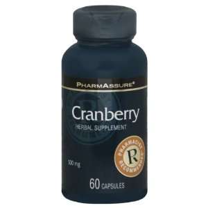  PharmAssure Cranberry, 500 mg, Capsules 60 capsules 