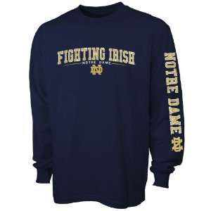 com Notre Dame Fighting Irish Navy Blue Standard Long Sleeve T shirt 