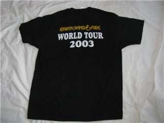 Earth, Wind & Fire World Tour 2003 T shirt; Large. Pre owned; very 