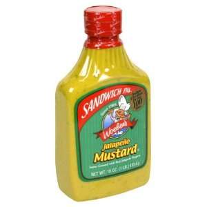 Woebers Sandwich Pal Jalapeno Mustard, 16 Ounce (PACK OF 3)  