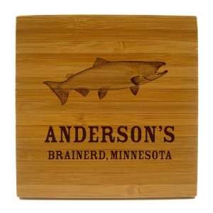  Salmon Personalized Bamboo Coasters: Kitchen & Dining