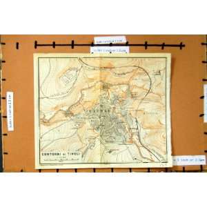  1909 MAP ITALY PLAN VILLA ADRIANA CONTORNI TIVOLI: Home 