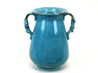 Old World Urn Rustic Ceramic Vase Turquoise 11.5 877101922414  