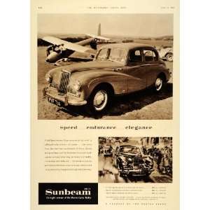  1955 Ad Sunbeam Mk III Sports Saloon British Car Plane 