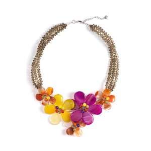  Nakamol Design 5 Flower Stone Necklace Jewelry