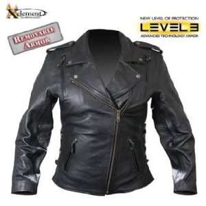   Cowhide Motorcycle Leather Jacket with Level 3 Advanced Armor Sz M