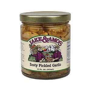 Jake & Amos Zesty Pickled Garlic, Jar: Grocery & Gourmet Food
