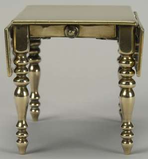 05819: Miniature Victorian Drop Leaf Brass Table c.1840  