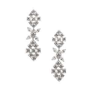  Nina Bridal Ashlyn Crystal Drop Earrings   Antique Silver 