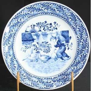  Dutch Blue White Delft Ceramic Transferware Plate Boy 