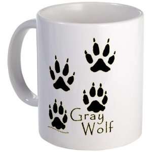  Gray Wolf Track Design Cool Mug by CafePress: Kitchen 