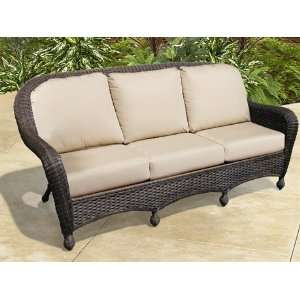   Cushion Patio Sofa Round Resin Cappuccino Finish Patio, Lawn & Garden