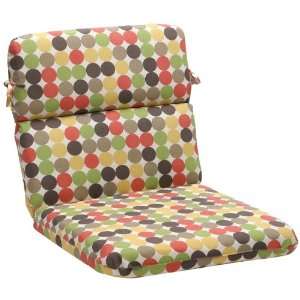   Outdoor Multicolored Polka Dots Round Chair Cushion