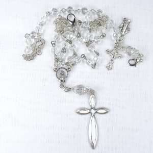 Clear crystal 6mm rosary necklace Jewelry