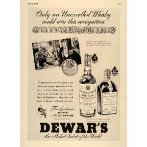  1937 Ad Dewars Medal Scotch White Label Ne Plus Ultra 
