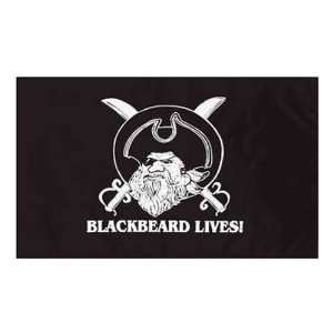  Pirate   Blackbeard Lives   Flag 3ft x 5ft Printed 