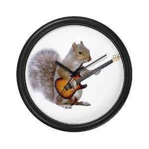  Squirrel Guitar Funny Wall Clock by  Everything 