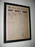 Dewey Defeats Truman Newspaper   Framed Gift Item  