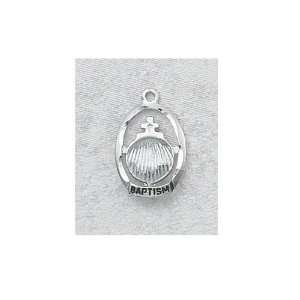  Sterling Silver Baptism Medal with 16 inch chain Jewelry