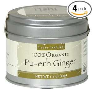 Rishi Tea Organic Pu erh Ginger Loose Tea, 1.5 Ounce Mini Tin (Pack of 