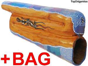   59 Hand Carved & Dot Painted Mahogany Compact Didgeridoo +BAG  