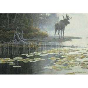 Robert Bateman   Moose at Waters Edge Detail NO LONGER IN PRINT 