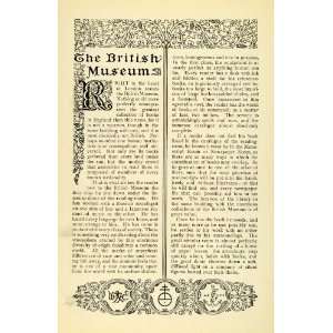  1903 Article British Museum London Circular Reading Room 