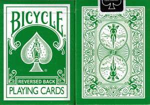 BICYCLE REVERSED BACK GREEN DECK PLAYING CARDS!!!!  