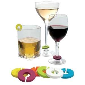  Serve and Preserve Multicolor Wine Glass Charms Kitchen 
