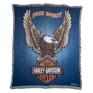  Harley Davidson Motorcycles Free Spirit Throw Blanket 