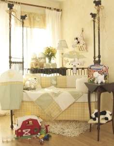 Glenna Jean GREEN ACRES 7 Pc Crib Nursery Bedding Set  