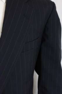 Vtg Hickey Freeman Wool Navy Pinstripe Jacket/Blazer 46  