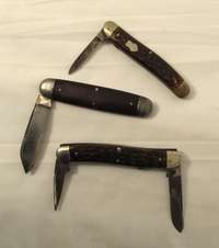   of 15 Old Vintage Pocket Knives  Kabar Case Remington Henckels & More