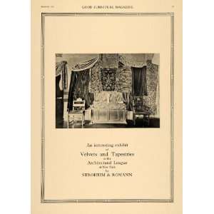  1919 Ad Stroheim Romann Velvets Tapestries Architecture 