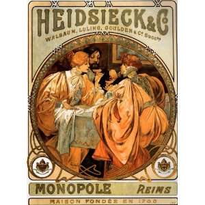  8 x 6 Mounted Print Mucha Alphonse Heidsieck and Co 