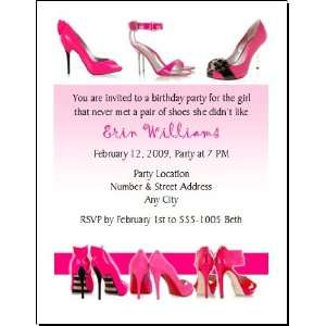  Pink Stiletto Birthday Party Invitation 