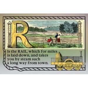  R is the Rail   12x18 Framed Print in Gold Frame (17x23 