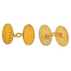 Vermeil (gold over sterling silver) cufflinks with yellow enamel with 