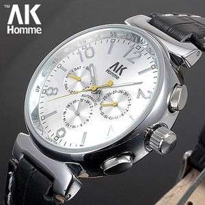Exclusive Silver ★AK Homme★ Mens Mechanical Wrist Watch  