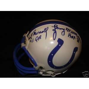  Lenny Moore & Earl Morrall Autographed Colts mini helmet w 